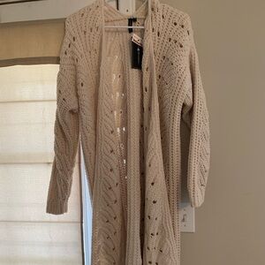 moon & madison Cream Cable Knit Cardigan